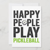Grappige gelukkige mensen spelen Pickleball Dink S Kaart (Voorkant)