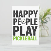Grappige gelukkige mensen spelen Pickleball Dink S Kaart (Staand voorkant)