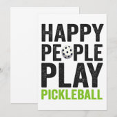 Grappige gelukkige mensen spelen Pickleball Dink S Kaart (Voorkant / Achterkant)