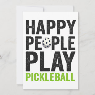 Grappige gelukkige mensen spelen Pickleball Dink S Kaart