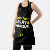Grappige gelukkige mensen spelen pickleball schort (Insitu)