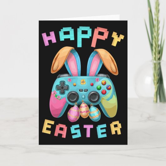 Grappige Gelukkige Pasen Konijn Gaming Controller Kaart (Voorkant)