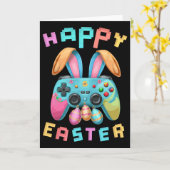 Grappige Gelukkige Pasen Konijn Gaming Controller Kaart (Gele Bloem)
