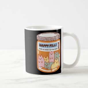 Grappige Gelukkige Pillen Kat Schattig Geestelijke Koffiemok