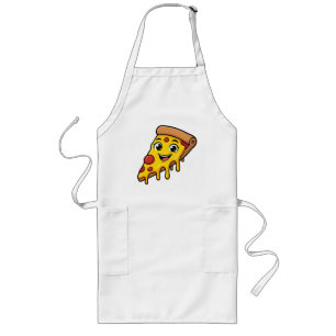 Grappige Gelukkige Pizzaslice met Rekkerige Kaas K Lang Schort