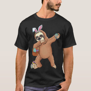 Grappige Gelukkige schattige luiaard met Konijneno T-shirt