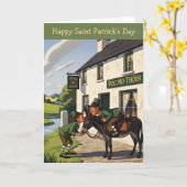 Grappige Gelukkige St. Patrick's Dag Kaart (Gele Bloem)