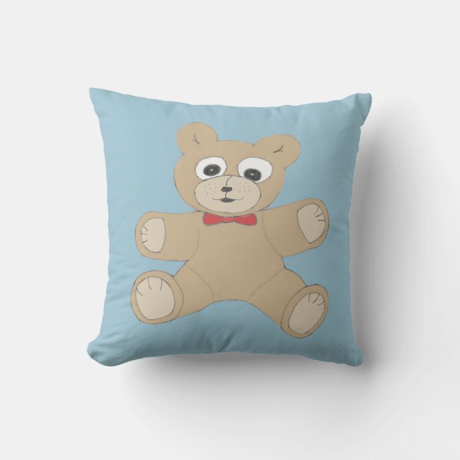 Grappige Gelukkige Teddydbeer Kussen (Voorkant)