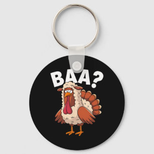 Grappige gelukkige Thanksgiving kalkoen een lam ko Sleutelhanger