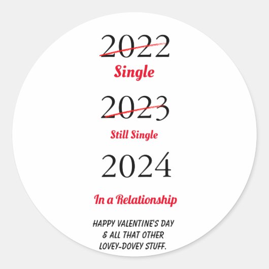 Grappige gelukkige Valentijnsdag kerstkaart Ronde Sticker (Voorkant)