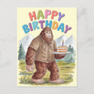 Grappige Gelukkige Verjaardag BigFoot Sasquatch Briefkaart
