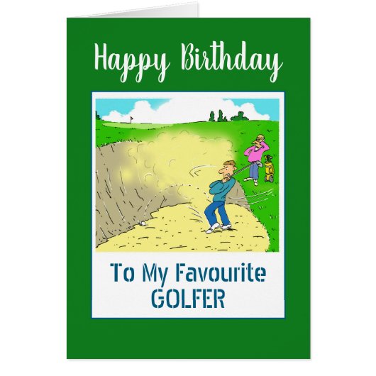 Grappige gelukkige verjaardag golfer (Voorkant)