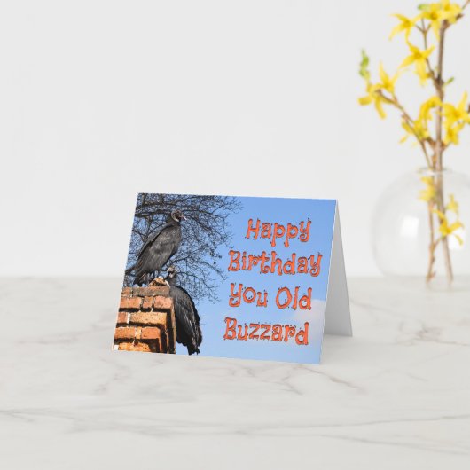 Grappige GELUKKIGE VERJAARDAG JIJ OUDE BUZZARD Kaart (Gele Bloem)