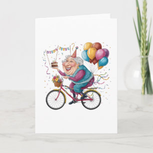 Grappige Gelukkige Verjaardag Oma Cadeau Fietsen O Bedankkaart