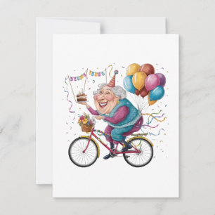 Grappige Gelukkige Verjaardag Oma Cadeau Fietsen O Bedankkaart