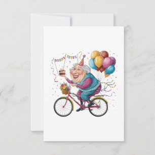 Grappige Gelukkige Verjaardag Oma Cadeau Fietsen O RSVP Kaartje