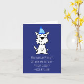 Grappige gelukkige verjaardagskaart van hondenpupp kaart (Gele Bloem)