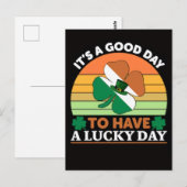 Grappige Geluks Gans St. Patrick's Dag Ontwerp Briefkaart (Voorkant / Achterkant)