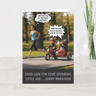 Grappige Geluks Marathonloper Thema Kaart
