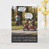 Grappige Geluks Marathonloper Thema Kaart (Gele Bloem)