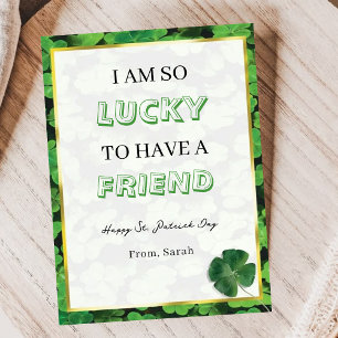 Grappige gelukskaart voor vrienden op St. Patrick' Feestdagenkaart