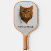 Grappige Gemberkat "Blep" Aangepaste Naam Pickleball Paddle (Achterkant)
