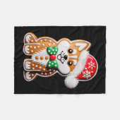 Grappige Gemberkoek Siberische Husky Hond Kerst Vr Fleece Deken (Voorkant (Horizontaal))