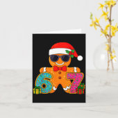 Grappige Gemberkoek Zes Zeven 67 Ijs Drip Kerstmis Kaart (Gele Bloem)