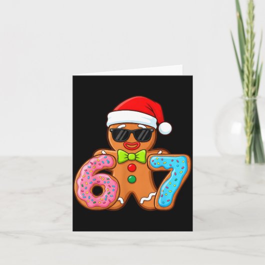 Grappige Gemberkoek Zes Zeven 67 IJsdrup Kerstdag Kaart (Voorkant)