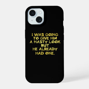 Grappige gemene blik grap iPhone 15 case