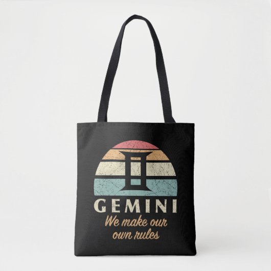 Grappige Gemini Zodiac Regels Tote Bag (Voorkant)