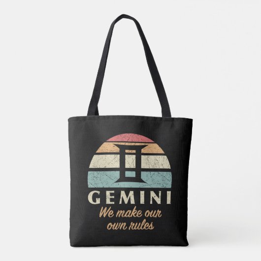 Grappige Gemini Zodiac Regels Tote Bag (Achterkant)