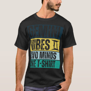 Grappige Gemini Zodiac teken Gemini Vibes twee ged T-shirt