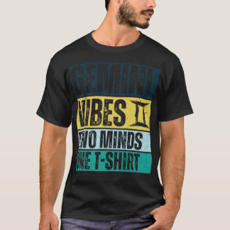 Grappige Gemini Zodiac teken Gemini Vibes twee ged T-shirt