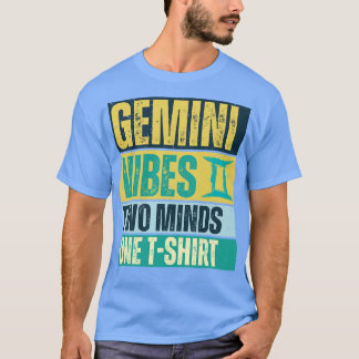 Grappige Gemini Zodiac teken Gemini Vibes twee ged T-shirt