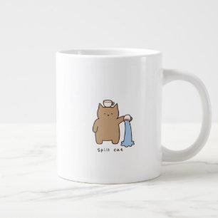 Grappige gemorste kat Kawaii bruine kitty illustra Grote Koffiekop