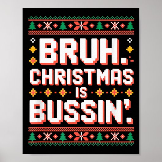 Grappige Gen Alpha Gen Z-slang Grappige kersttrui Poster (Voorkant)