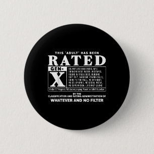 Grappige Gen X Generation X 80s Kind Humor Ronde Button 5,7 Cm