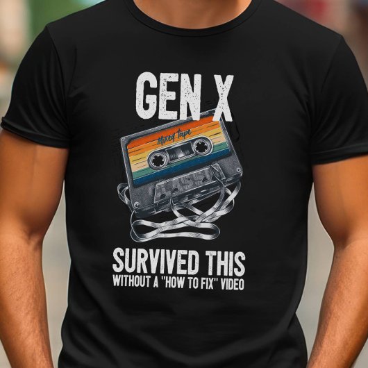 Grappige Gen X overleefde in de knoop geraakte cas T-shirt