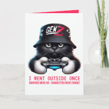 Grappige Gen Z-gamer Zwart kat