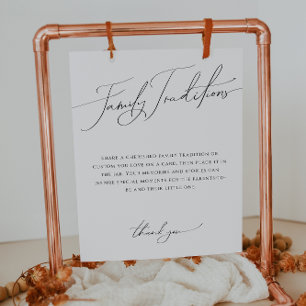 Grappige genderneutrale familietradities tekenen poster