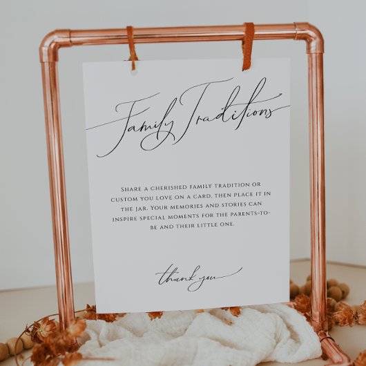 Grappige genderneutrale familietradities tekenen poster