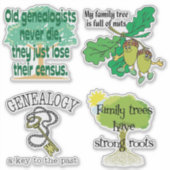 Grappige genealogie Gezegden Vinyl Sticker (Voorkant)