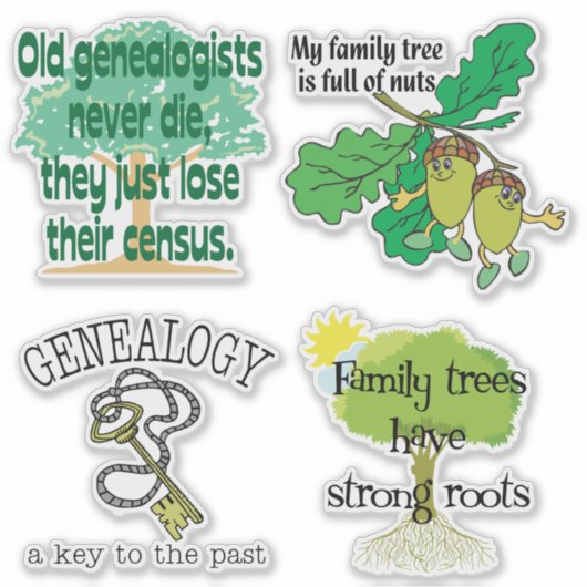 Grappige genealogie Gezegden Vinyl Sticker (Voorkant)