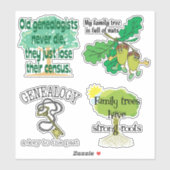 Grappige genealogie Gezegden Vinyl Sticker (Vel)