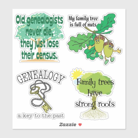 Grappige genealogie Gezegden Vinyl Sticker (Vel)