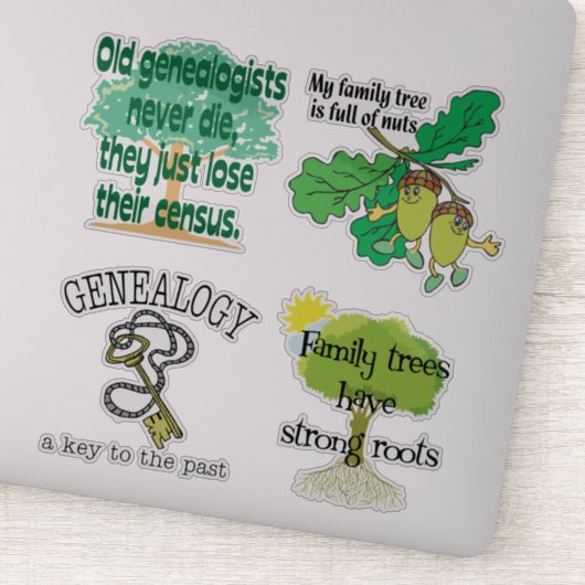 Grappige genealogie Gezegden Vinyl Sticker (Detail)