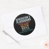 Grappige Generatie X Speeltuin Retro Ronde Sticker (Envelop)