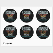 Grappige Generatie X Speeltuin Retro Ronde Sticker (Vel)