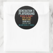 Grappige Generatie X Speeltuin Retro Ronde Sticker (Tas)